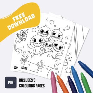 Baby Shark Colouring Pages