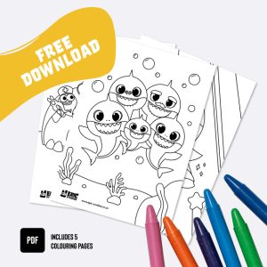 Baby Shark Colouring Pages