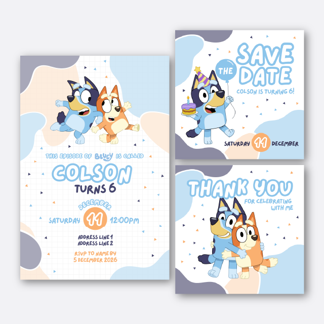 Bluey Editable Digital Invitation Bundle - Image 2