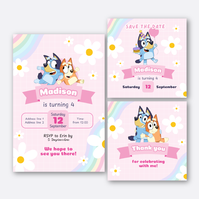 Bluey Editable Digital Invitation Bundle - Image 3
