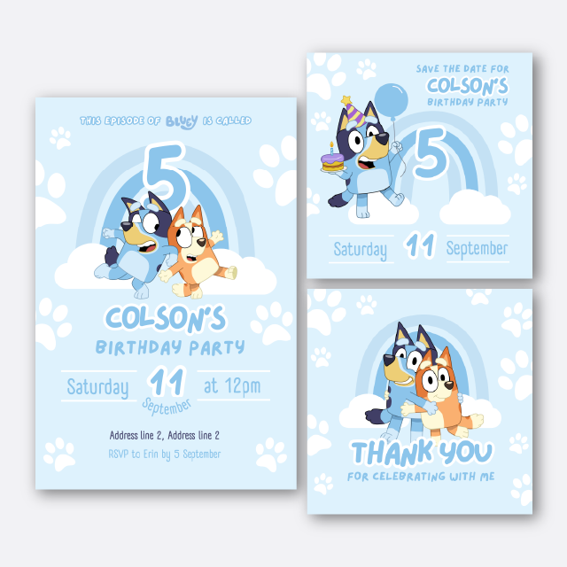 Bluey Editable Digital Invitation Bundle - Image 4